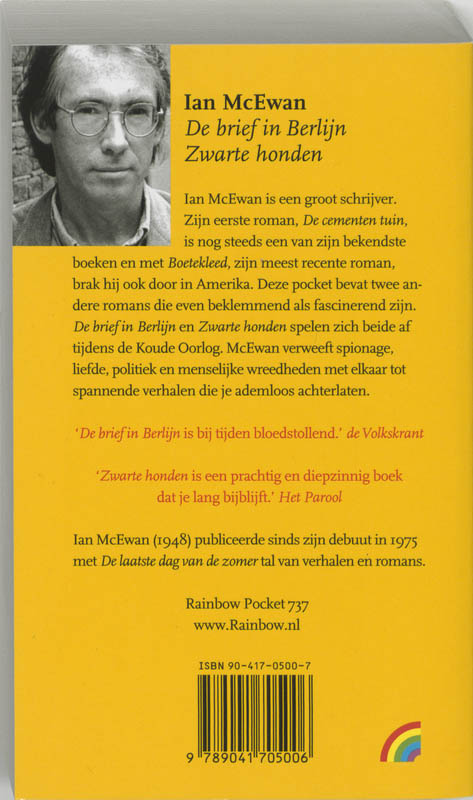 De brief in Berlijn & Zwarte honden / Rainbow pocketboeken / 737 De brief in Berlijn & Zwarte honden / Rainbow pocketboeken / 737 achterkant