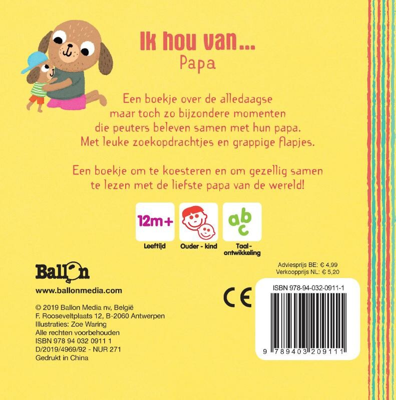 Ik hou van papa / Hartjesreeks achterkant