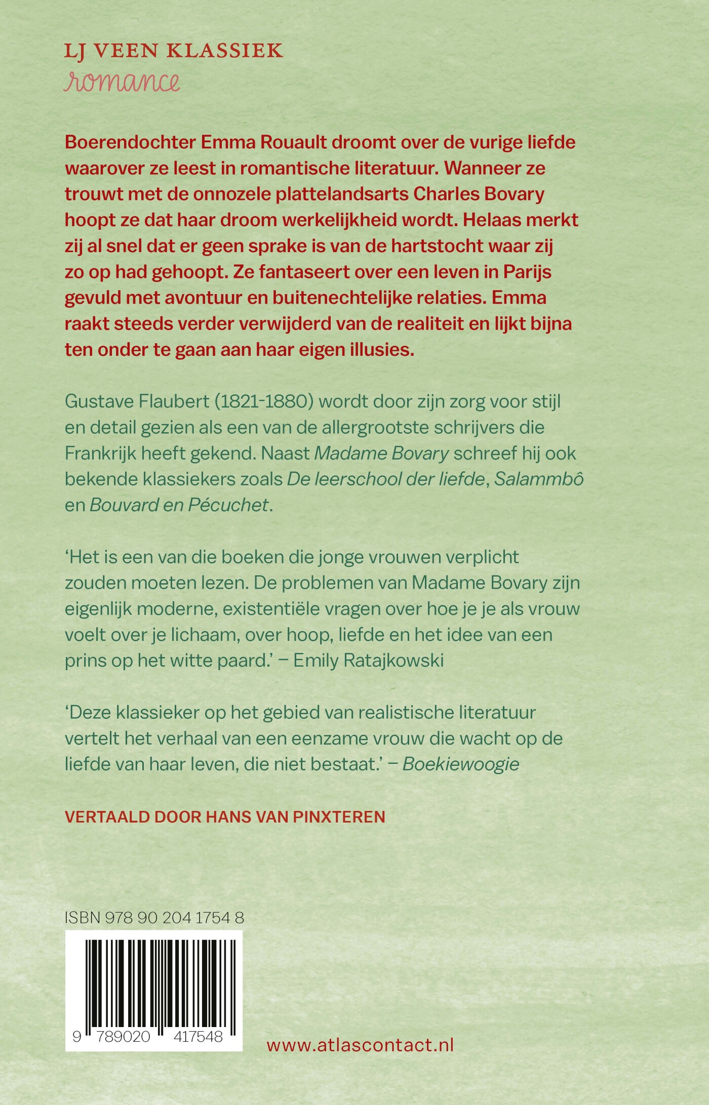 Madame Bovary / LJ Veen klassiek achterkant