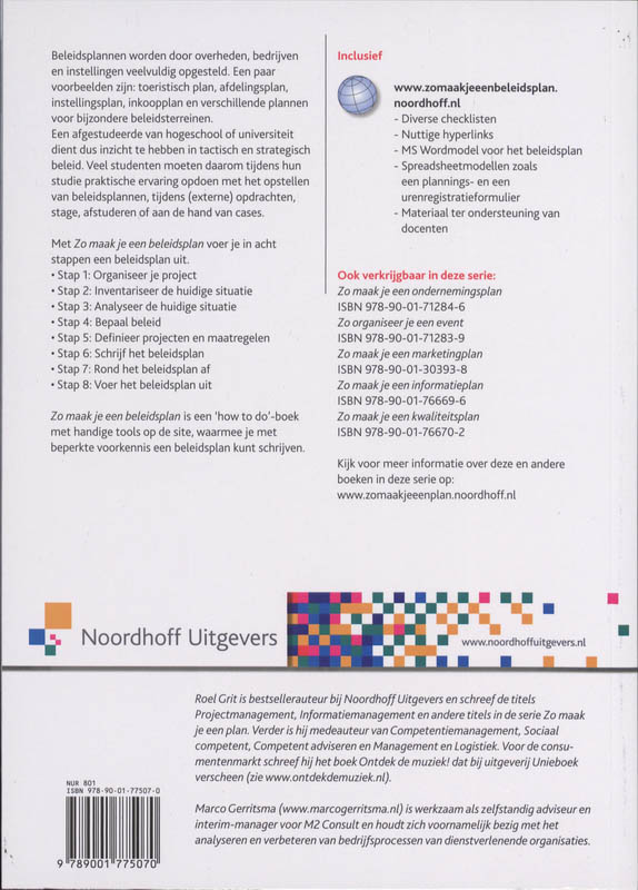 dropship Zo maak je een beleidsplan / Vast Boek / Noordhoff achterkant