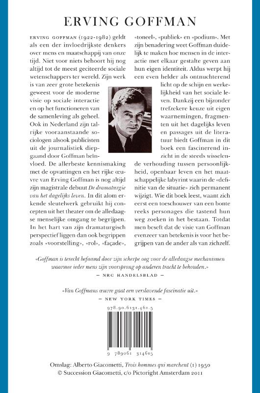 De dramaturgie van het dagelijks leven achterkant