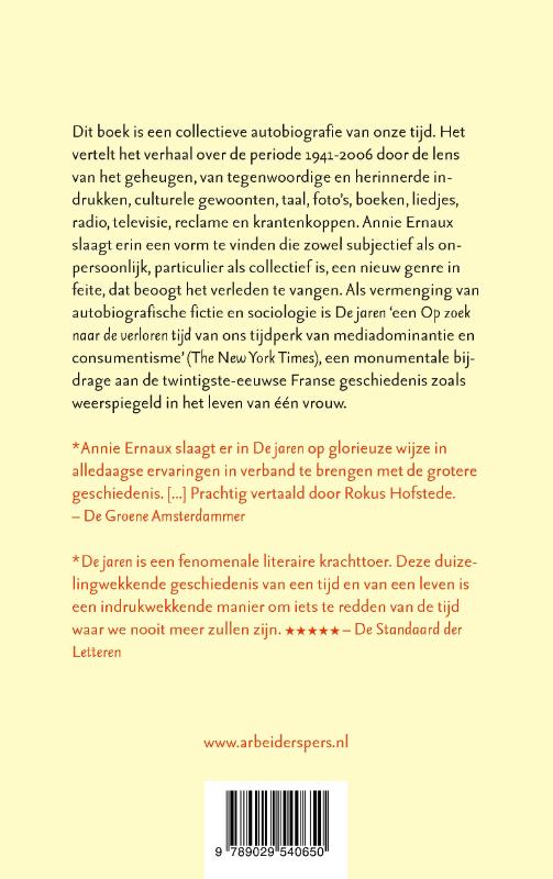 De jaren De jaren achterkant