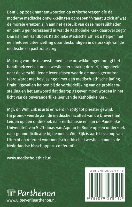 Handboek katholieke medische ethiek achterkant