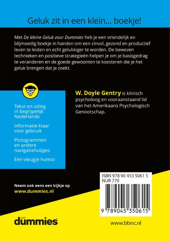 De kleine geluk voor dummies / Voor Dummies achterkant