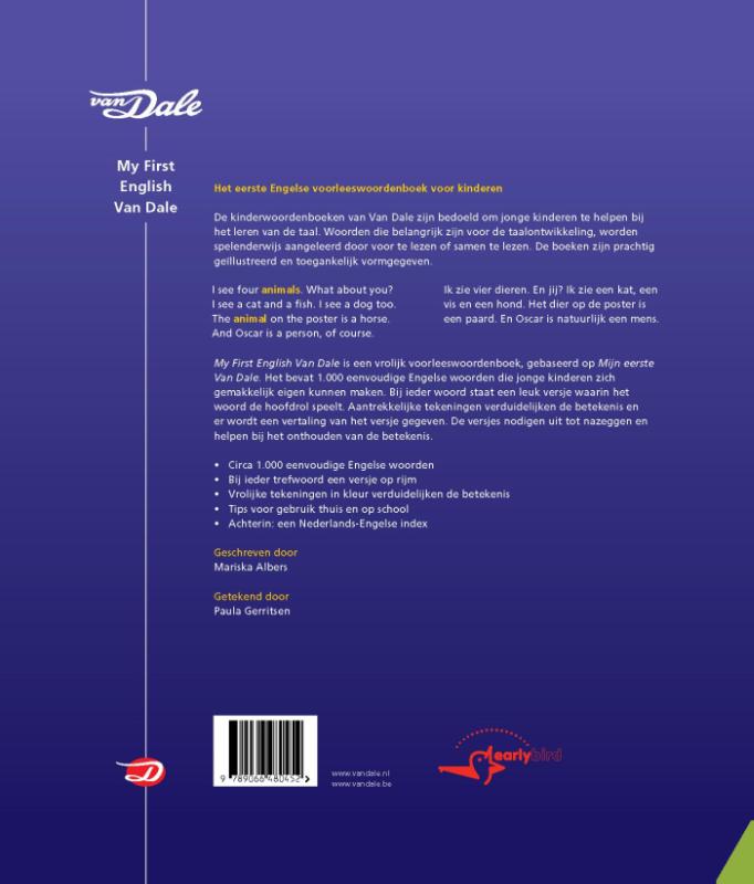 My first English Van Dale voorleeswoordenboek My first English Van Dale voorleeswoordenboek achterkant