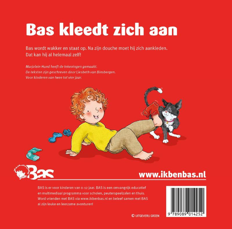 Bas  -   Bas kleedt zich aan achterkant