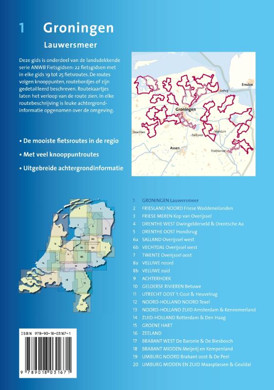 Groningen: Lauwersmeer / ANWB fietsgids / 1 achterkant