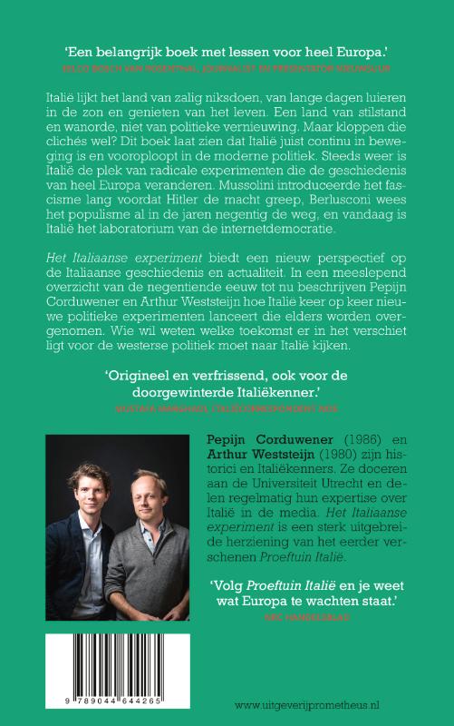Het Italiaanse experiment achterkant