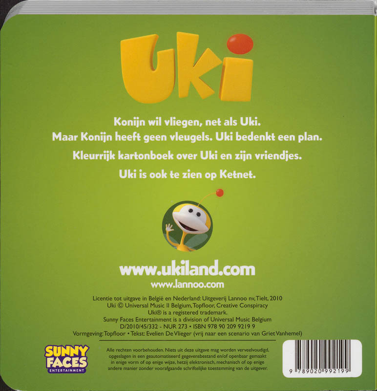 Konijn vliegt / Uki achterkant