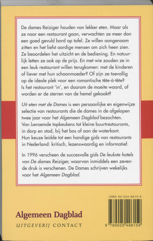 Uit eten met de Dames Reiziger achterkant