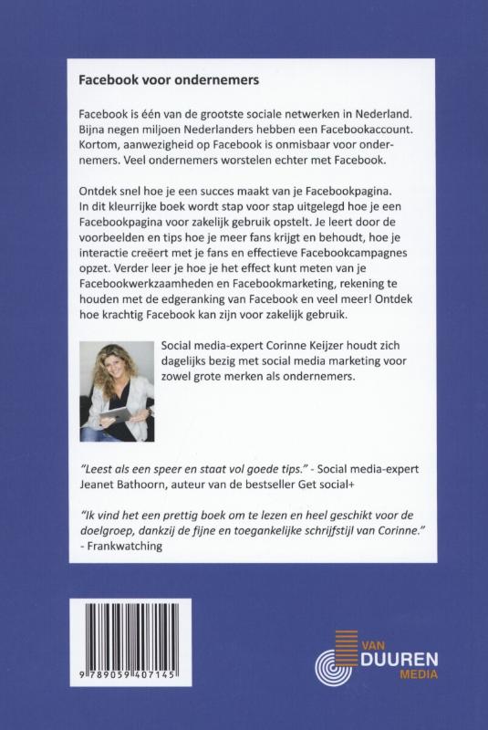 Facebook voor ondernemers / Ontdek snel Facebook voor ondernemers / Ontdek snel achterkant
