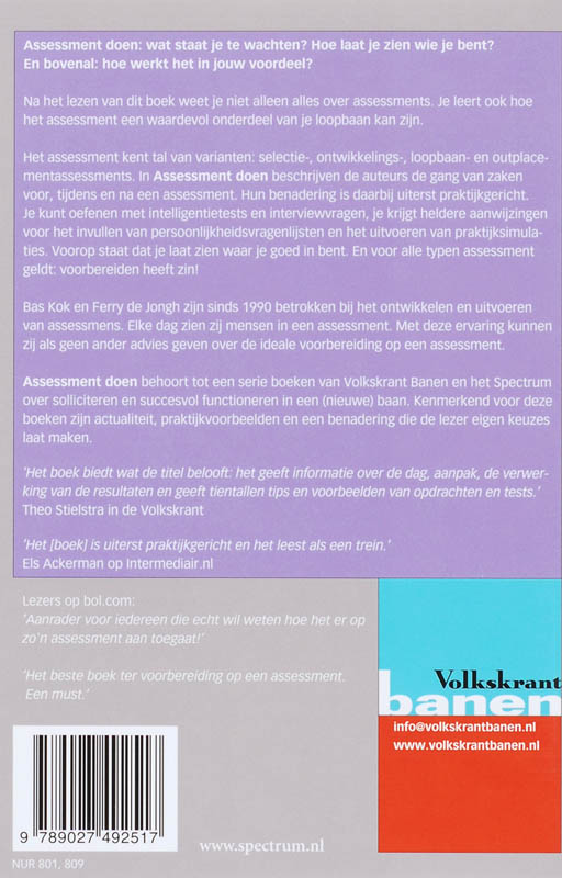 Assessment doen / Volkskrant banen achterkant