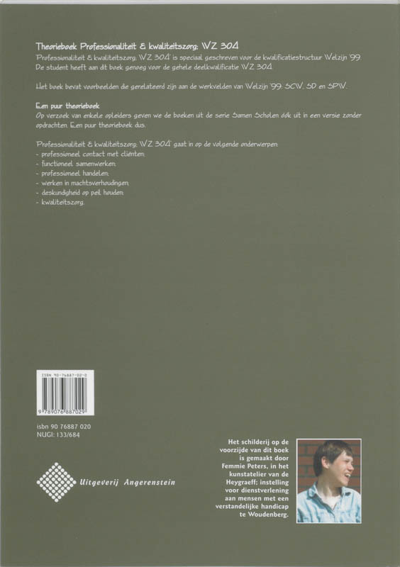 Professionaliteit & kwaliteitszorg WZ 304 Theorieboek achterkant