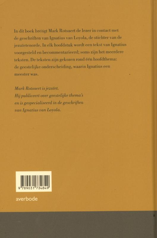 Geestelijke onderscheiding bij Ignatius van Loyola / Bronnen van spiritualiteit achterkant