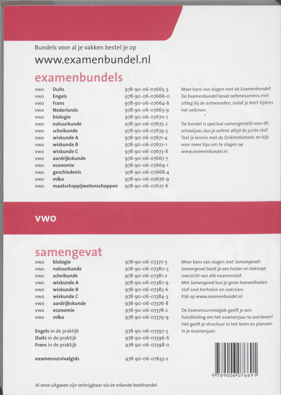 Examenbundel 2011/2012 Economie Vwo achterkant