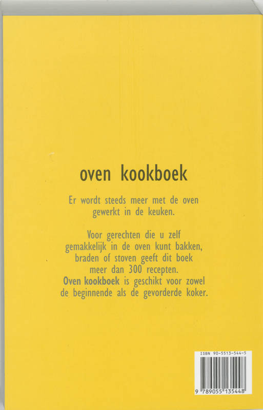 Oven Kookboek achterkant
