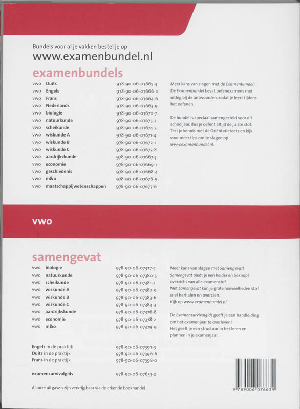Examenbundel 2011/2012  / Vwo Nederlands achterkant