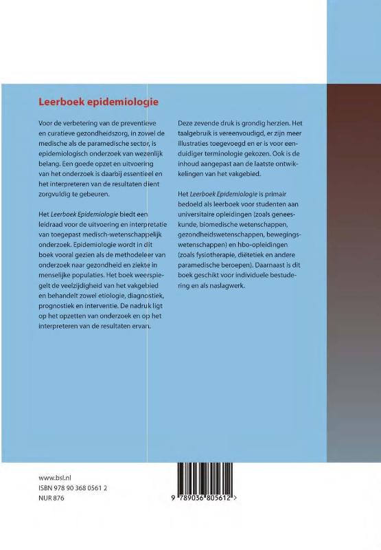 Leerboek epidemiologie / Kernboek achterkant