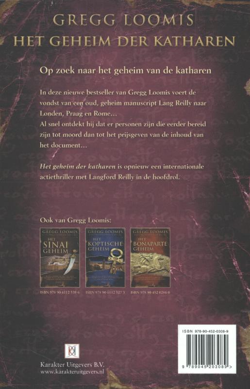 Het geheim der katharen / Lang Reilly / 6 Het geheim der katharen / Lang Reilly / 6 achterkant