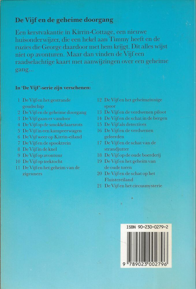 De Vijf en de geheime doorgang / De Vijf serie / 2 achterkant