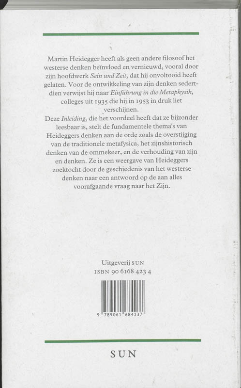 Inleiding in de metafysica achterkant