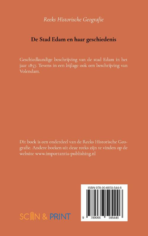 De stad Edam en haar geschiedenis achterkant