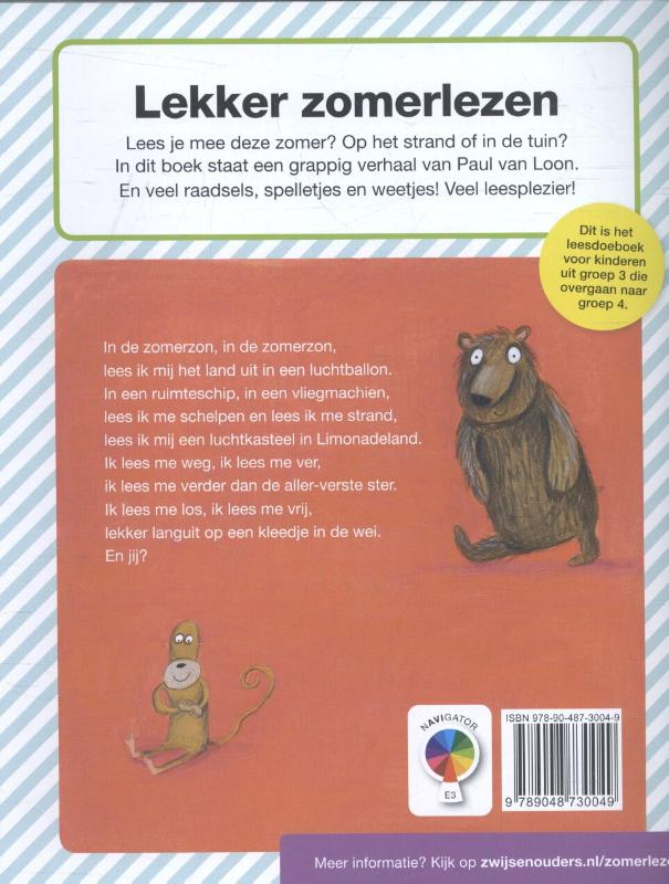 Zomerlezen Groep 3 achterkant