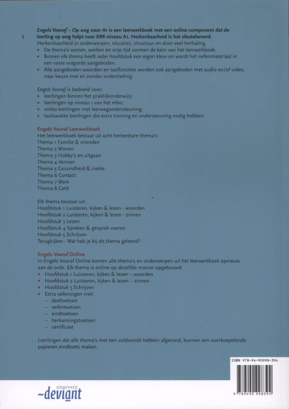 Engels op weg naar A1 / Engels vooraf / Leerwerkboek achterkant