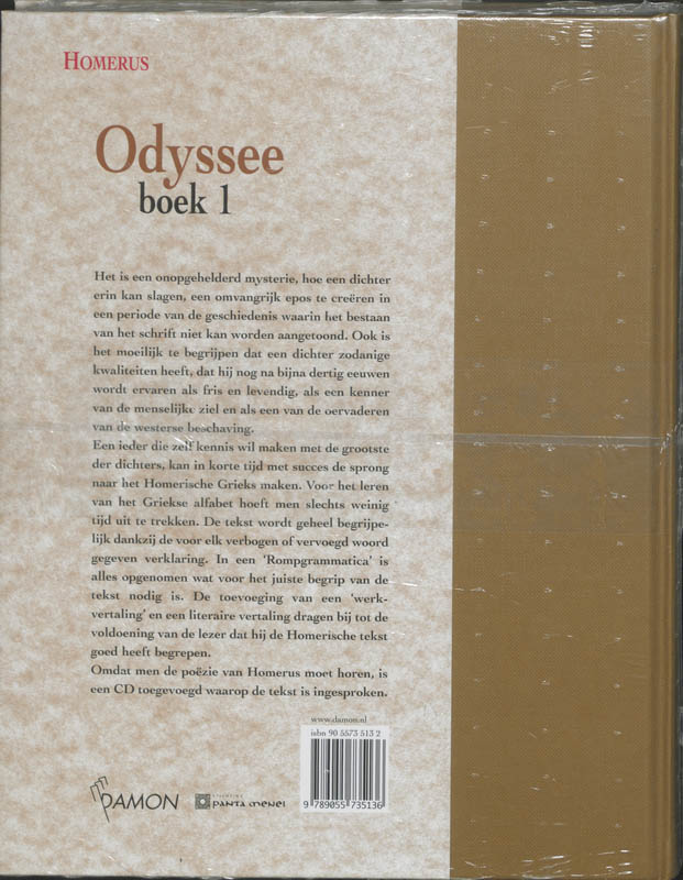 Homerus Odyssee Boek 1 achterkant