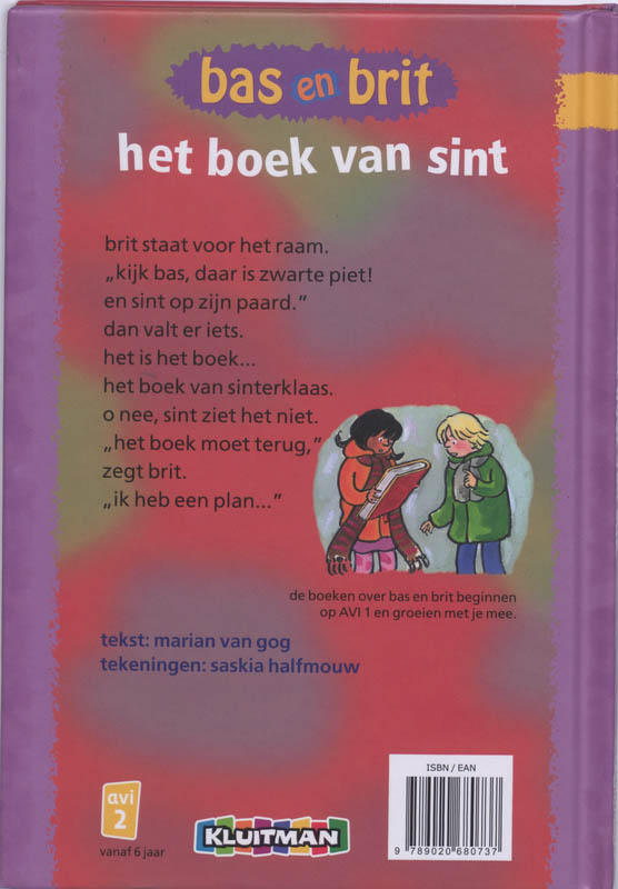 Het boek van Sint / Bas en Brit (Kluitman) achterkant