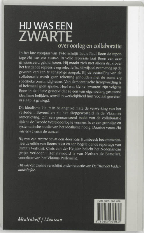 Hij was een zwarte / De trust der vaderlandsliefde / 1 achterkant