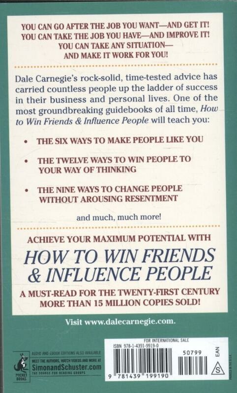 How To Win Friends And Influence People / Dale Carnegie Books achterkant