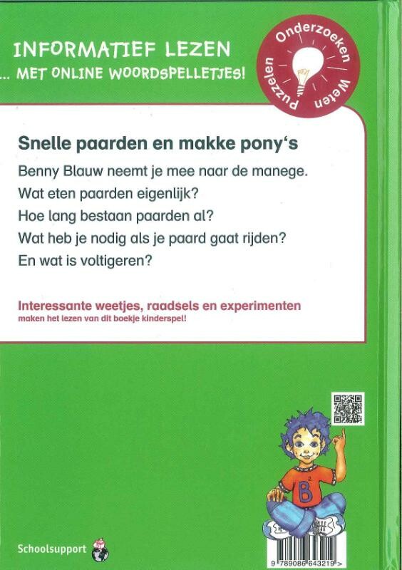 En de wereld van paarden / Benny Blauw achterkant
