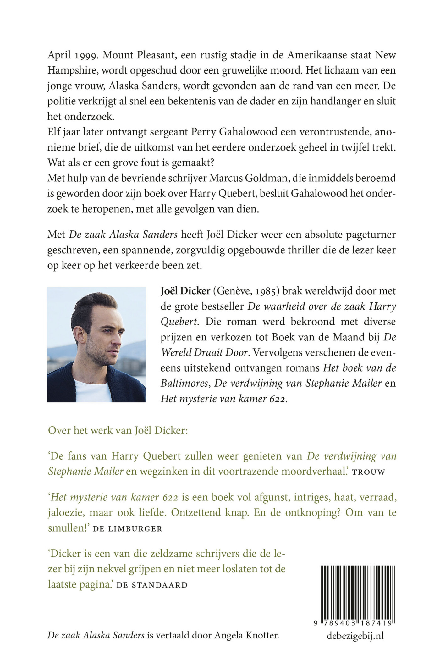 De zaak Alaska Sanders achterkant