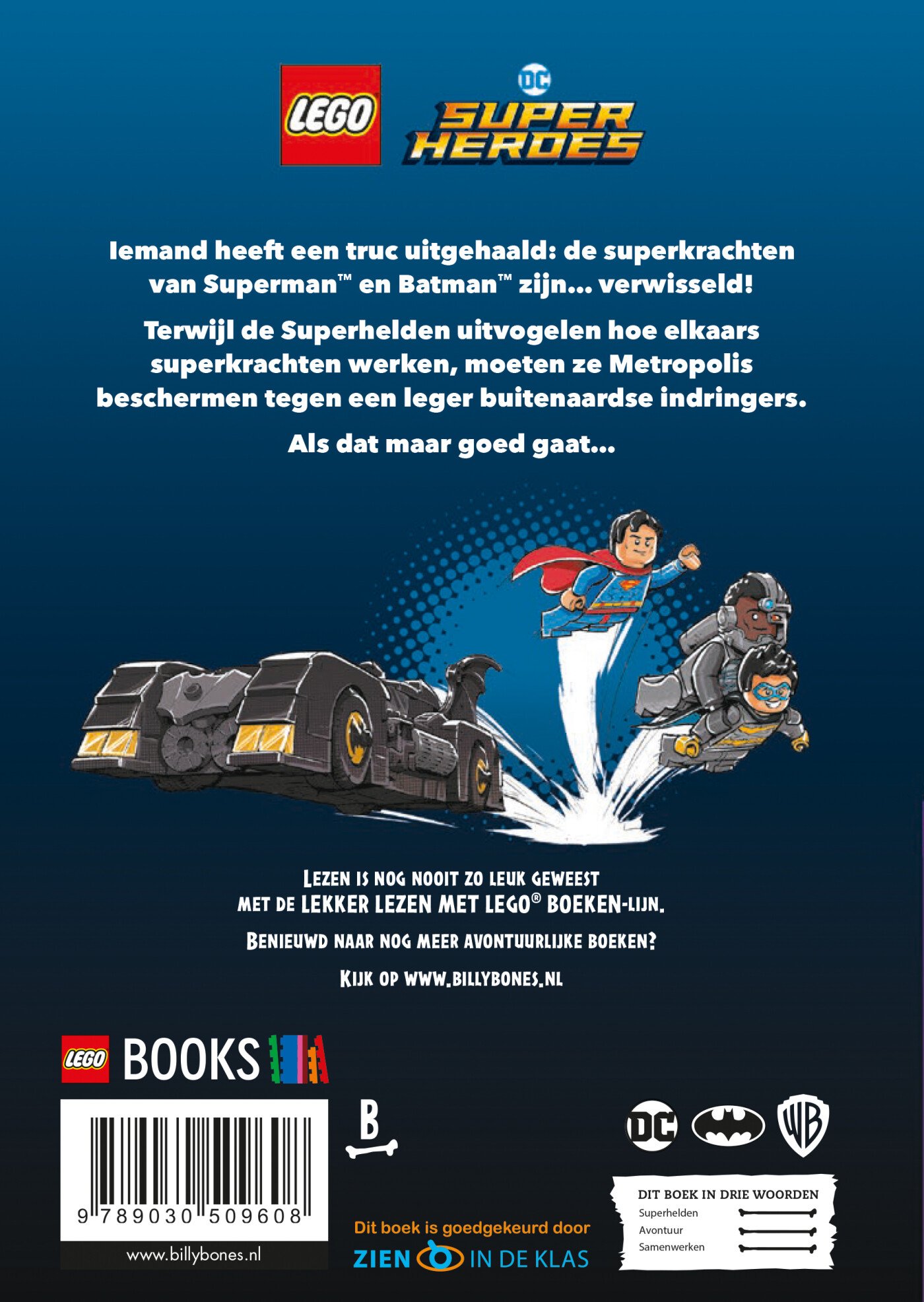 Batman en Superman: De wisseltruc! / LEGO DC super heroes achterkant