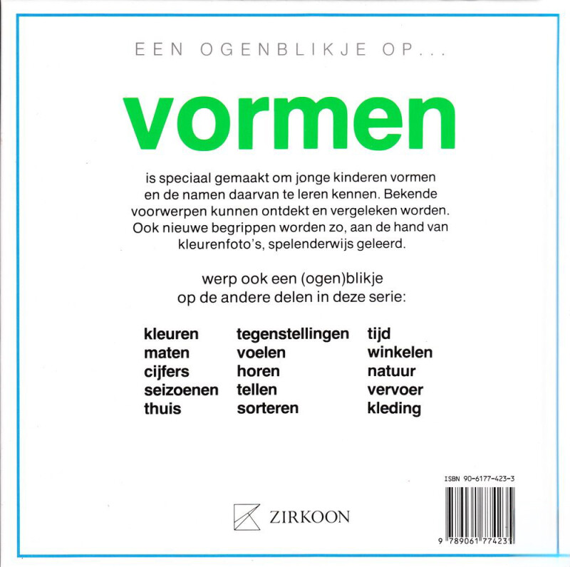 Vormen / Een ogenblikje op ... achterkant