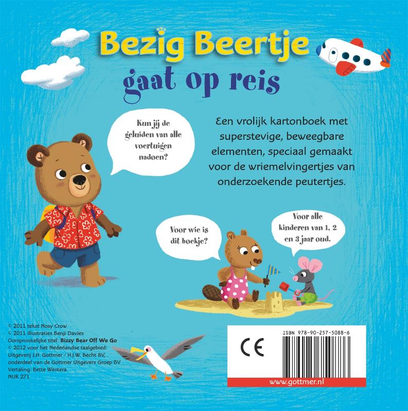 Kinderboeken Kinderboek Bezig Beertje gaat op reis (kartonboek). 2+ achterkant