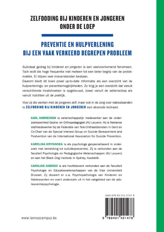 ZELFDODING BIJ KINDEREN EN JONGEREN achterkant