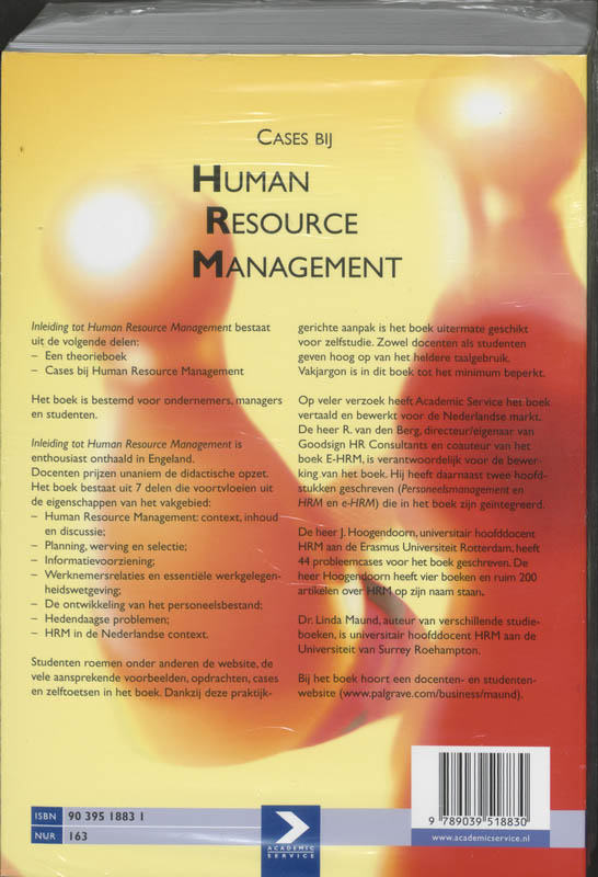 Inleiding tot Human Resource Management achterkant