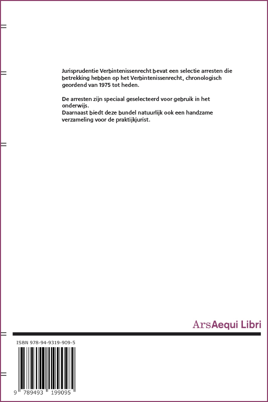 Jurisprudentie Verbintenissenrecht / 2020 / Ars Aequi Jurisprudentie achterkant