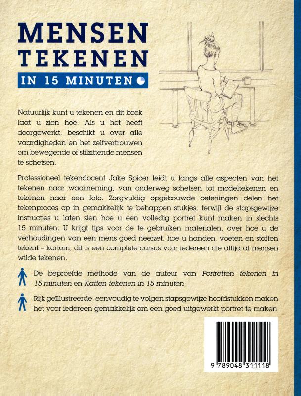 Mensen tekenen in 15 minuten achterkant