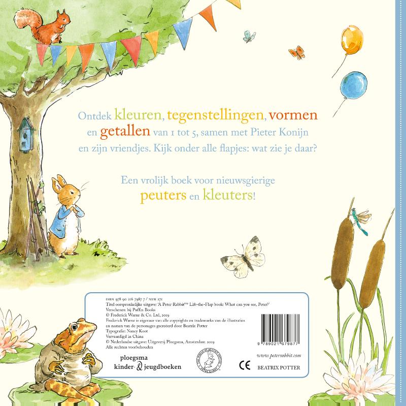 Wat zie je daar, Pieter Konijn? / Pieter Konijn achterkant