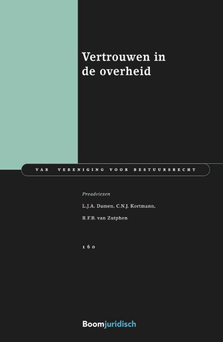 Vertrouwen in de overheid / VAR-reeks / 160