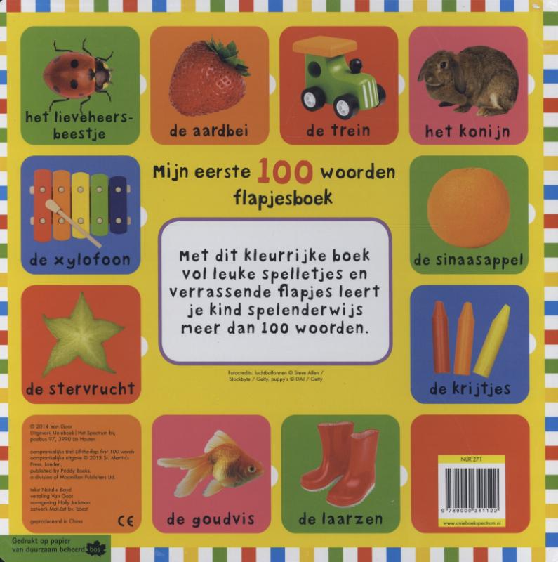 Mijn eerste 100  -   Mijn eerste 100 woorden flapjesboek achterkant