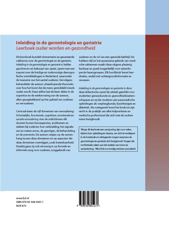 Inleiding in de gerontologie en geriatrie achterkant