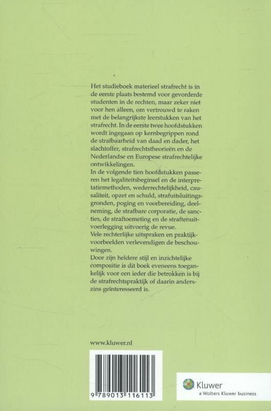 Studieboek materieel strafrecht achterkant
