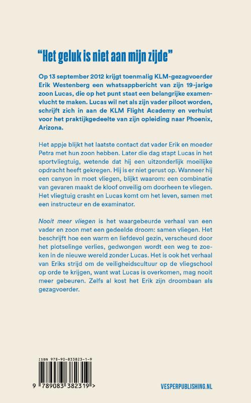 Nooit meer vliegen achterkant