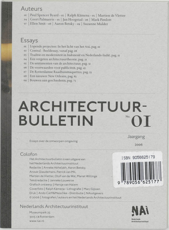 Architectuurbulletin / 01 Essays Over De Ontworoen Omgeving