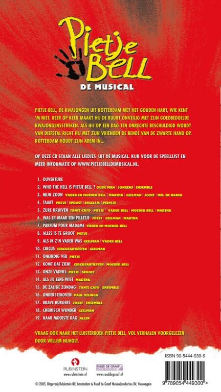 Pietje Bell(musical) 1cd achterkant