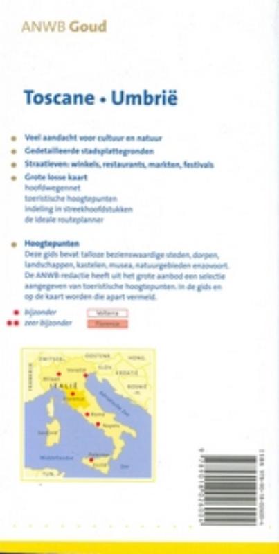 Toscane Umbrië / ANWB goud achterkant